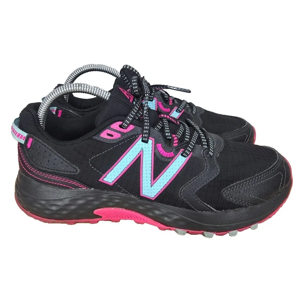 New Balance 410 V7 Trail Running Shoes Womens 10 B Black Pink Glow Sneakers